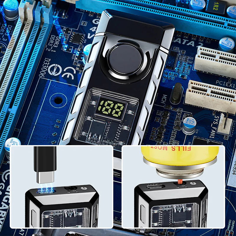 Dual-Flame Lighter with Colored Lights
